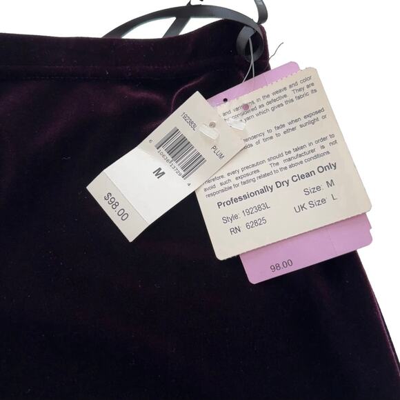 Tadashi Vintage Maxi Skirt Plum Velvet Side Slits Dressy Formal USA Medium NEW - Picture 6 of 12